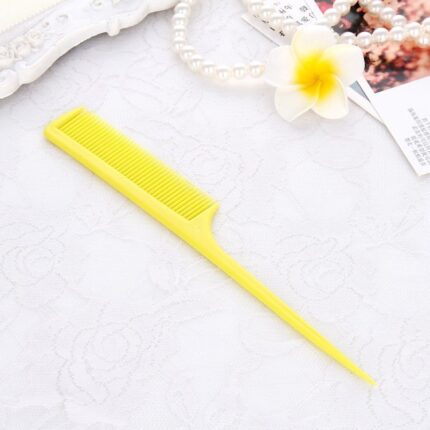 미용 꼬리빗(노랑색) / 커트빗 컷트 브러쉬 헤어빗 미용실 이발